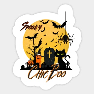 "Spooky Chic Boo" Halloween design Sticker